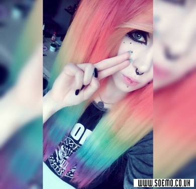 Rainbow hair emo